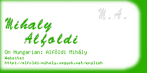 mihaly alfoldi business card